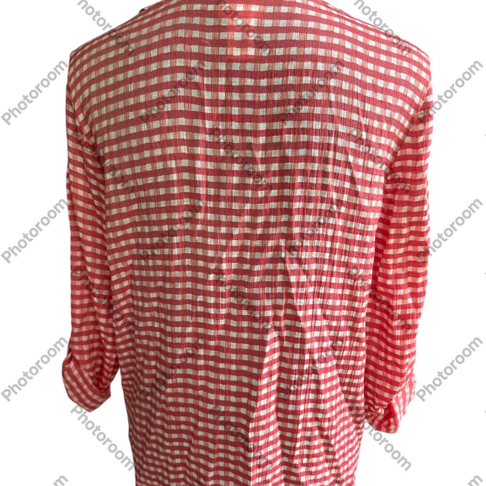 Bundle Only EUC RUBY RD. Checkered Pleated 3/4 Sleeve Roll Tab Blouse. - Picture 3 of 6